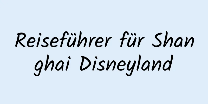 Reiseführer für Shanghai Disneyland