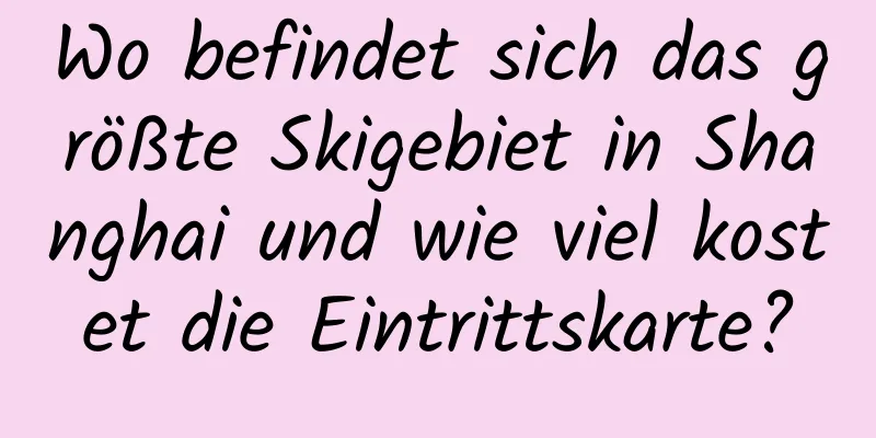 Wo befindet sich das größte Skigebiet in Shanghai und wie viel kostet die Eintrittskarte?