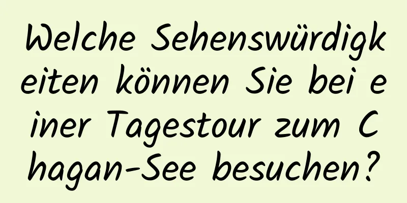 Welche Sehenswürdigkeiten können Sie bei einer Tagestour zum Chagan-See besuchen?