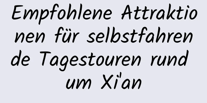 Empfohlene Attraktionen für selbstfahrende Tagestouren rund um Xi'an