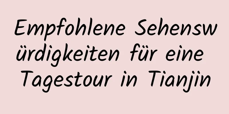 Empfohlene Sehenswürdigkeiten für eine Tagestour in Tianjin