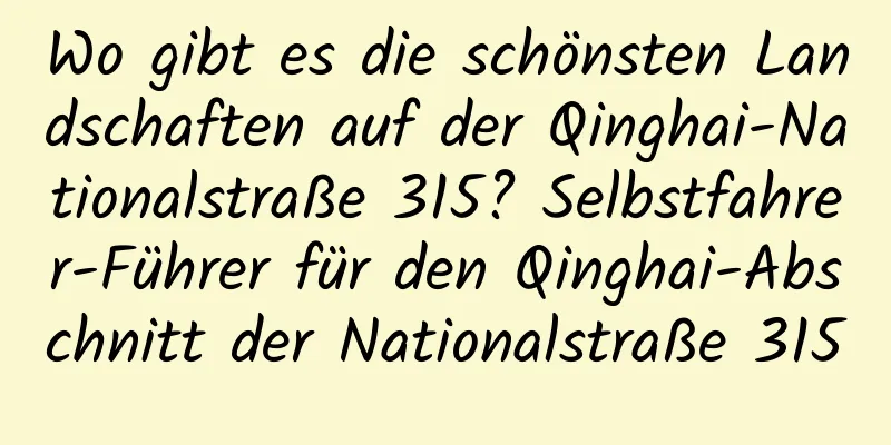 Wo gibt es die schönsten Landschaften auf der Qinghai-Nationalstraße 315? Selbstfahrer-Führer für den Qinghai-Abschnitt der Nationalstraße 315