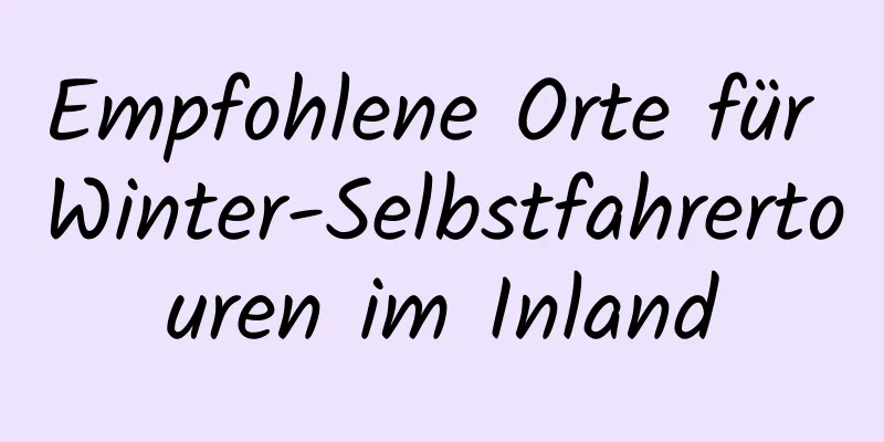 Empfohlene Orte für Winter-Selbstfahrertouren im Inland