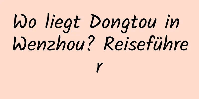 Wo liegt Dongtou in Wenzhou? Reiseführer