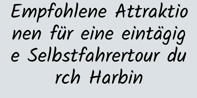 Empfohlene Attraktionen für eine eintägige Selbstfahrertour durch Harbin