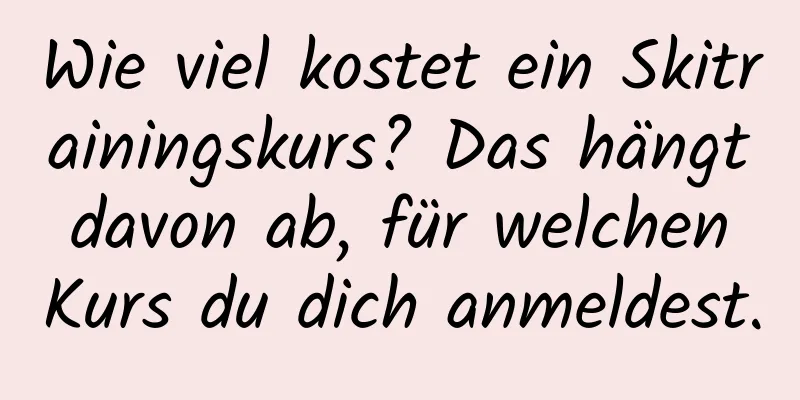 Wie viel kostet ein Skitrainingskurs? Das hängt davon ab, für welchen Kurs du dich anmeldest.