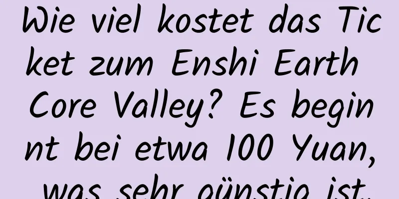 Wie viel kostet das Ticket zum Enshi Earth Core Valley? Es beginnt bei etwa 100 Yuan, was sehr günstig ist.