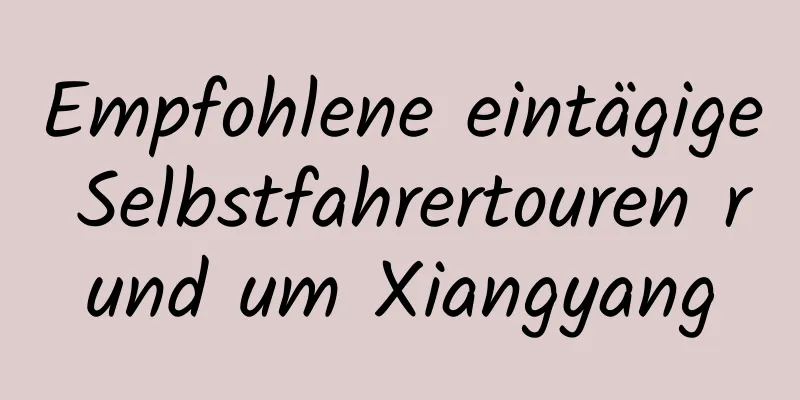 Empfohlene eintägige Selbstfahrertouren rund um Xiangyang