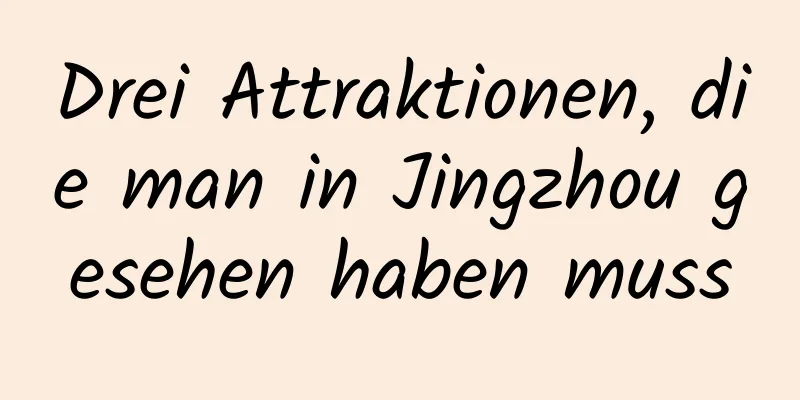 Drei Attraktionen, die man in Jingzhou gesehen haben muss