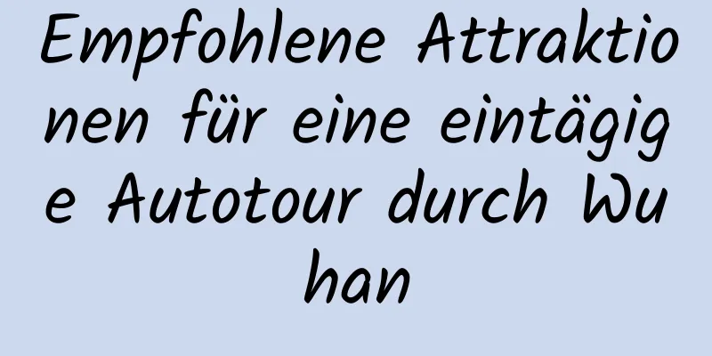 Empfohlene Attraktionen für eine eintägige Autotour durch Wuhan