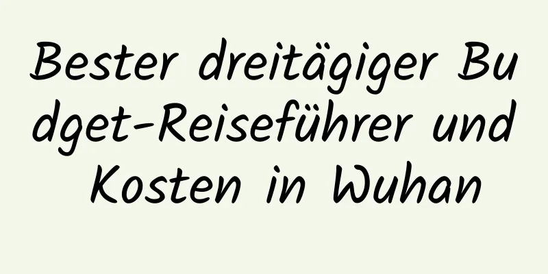 Bester dreitägiger Budget-Reiseführer und Kosten in Wuhan