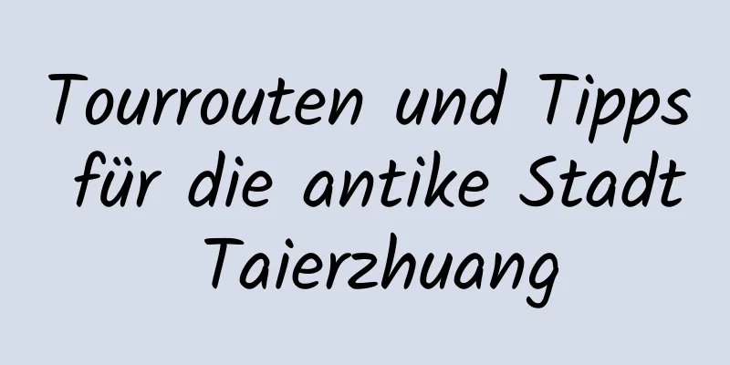 Tourrouten und Tipps für die antike Stadt Taierzhuang