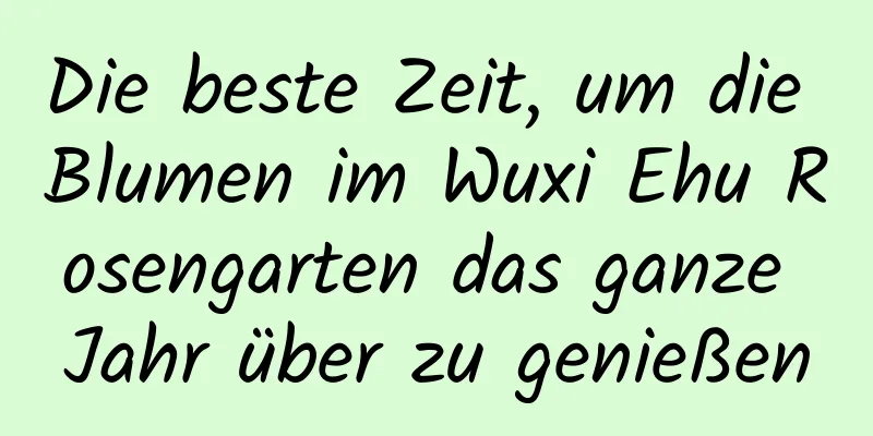 Die beste Zeit, um die Blumen im Wuxi Ehu Rosengarten das ganze Jahr über zu genießen