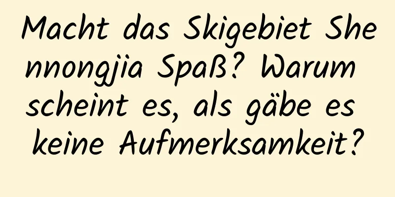 Macht das Skigebiet Shennongjia Spaß? Warum scheint es, als gäbe es keine Aufmerksamkeit?