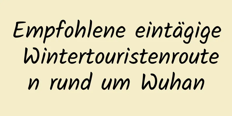 Empfohlene eintägige Wintertouristenrouten rund um Wuhan