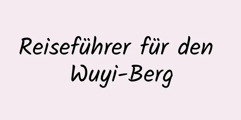 Reiseführer für den Wuyi-Berg