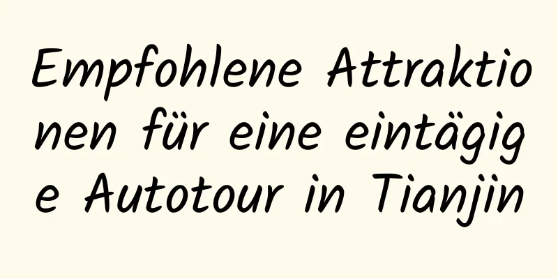 Empfohlene Attraktionen für eine eintägige Autotour in Tianjin