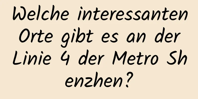 Welche interessanten Orte gibt es an der Linie 4 der Metro Shenzhen?