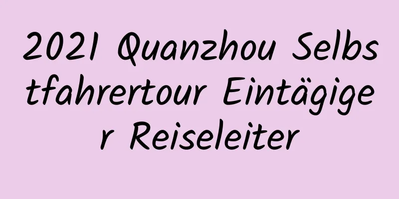 2021 Quanzhou Selbstfahrertour Eintägiger Reiseleiter