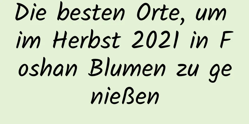 Die besten Orte, um im Herbst 2021 in Foshan Blumen zu genießen