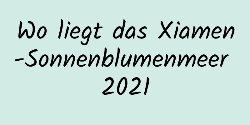 Wo liegt das Xiamen-Sonnenblumenmeer 2021