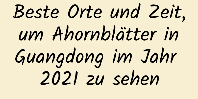 Beste Orte und Zeit, um Ahornblätter in Guangdong im Jahr 2021 zu sehen