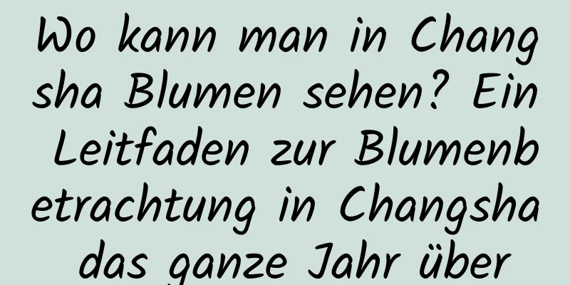 Wo kann man in Changsha Blumen sehen? Ein Leitfaden zur Blumenbetrachtung in Changsha das ganze Jahr über