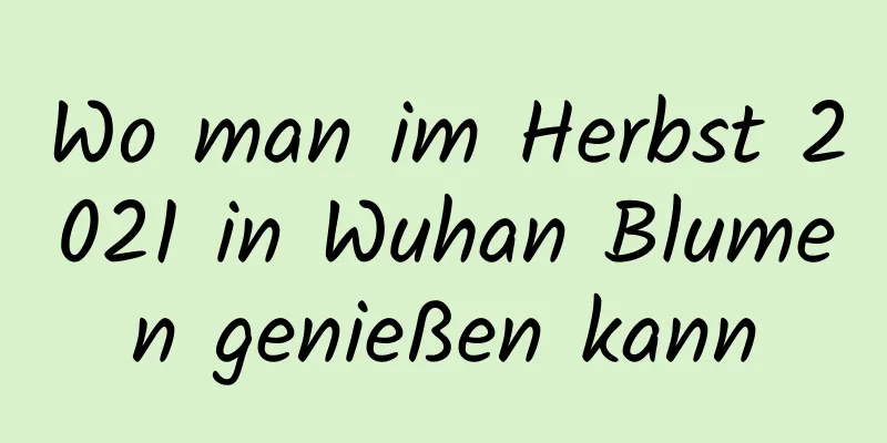 Wo man im Herbst 2021 in Wuhan Blumen genießen kann