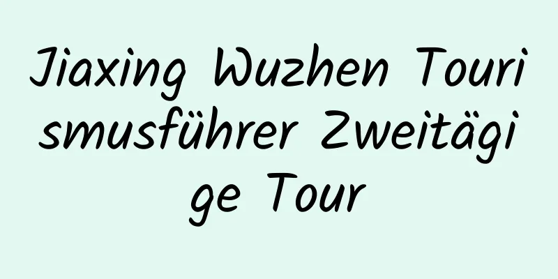 Jiaxing Wuzhen Tourismusführer Zweitägige Tour