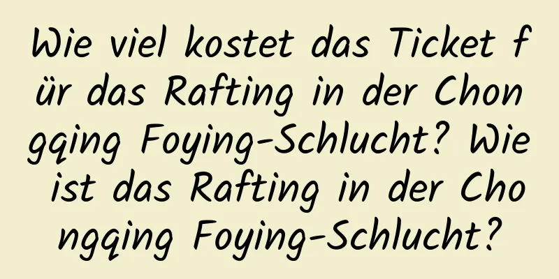 Wie viel kostet das Ticket für das Rafting in der Chongqing Foying-Schlucht? Wie ist das Rafting in der Chongqing Foying-Schlucht?