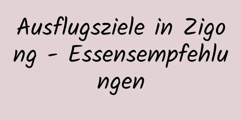 Ausflugsziele in Zigong - Essensempfehlungen