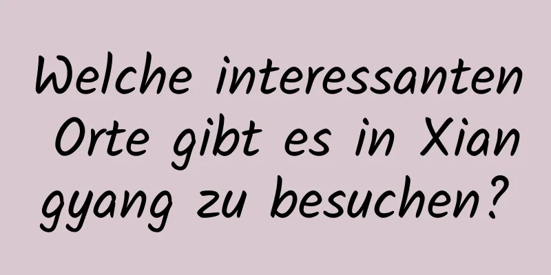 Welche interessanten Orte gibt es in Xiangyang zu besuchen?