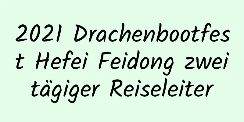 2021 Drachenbootfest Hefei Feidong zweitägiger Reiseleiter