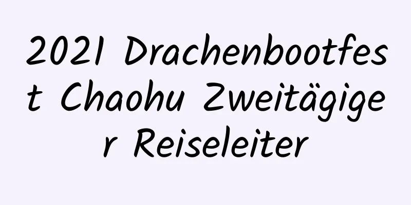 2021 Drachenbootfest Chaohu Zweitägiger Reiseleiter