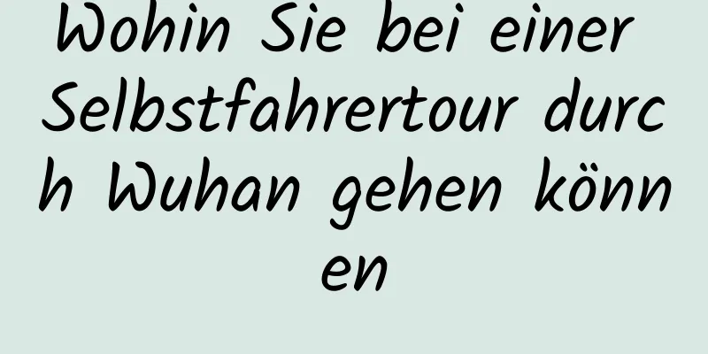 Wohin Sie bei einer Selbstfahrertour durch Wuhan gehen können