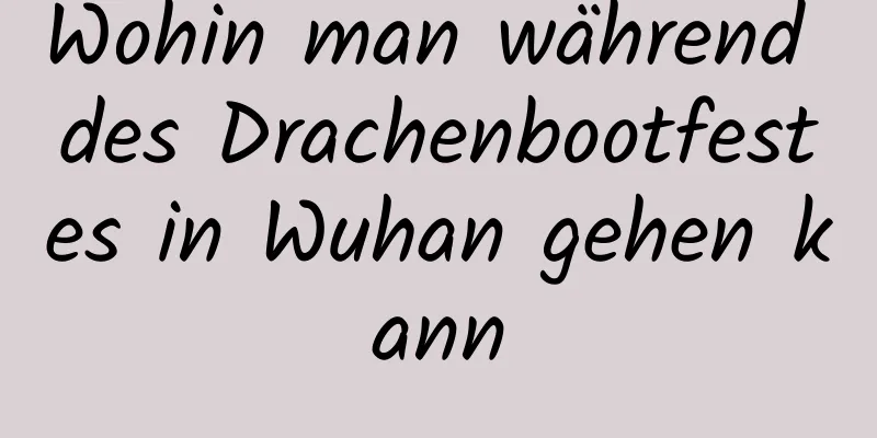 Wohin man während des Drachenbootfestes in Wuhan gehen kann