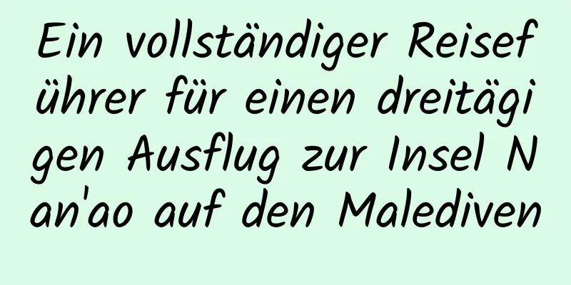 Ein vollständiger Reiseführer für einen dreitägigen Ausflug zur Insel Nan'ao auf den Malediven