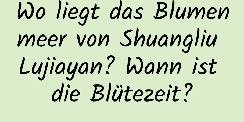 Wo liegt das Blumenmeer von Shuangliu Lujiayan? Wann ist die Blütezeit?