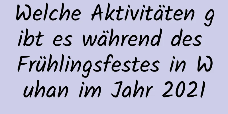 Welche Aktivitäten gibt es während des Frühlingsfestes in Wuhan im Jahr 2021