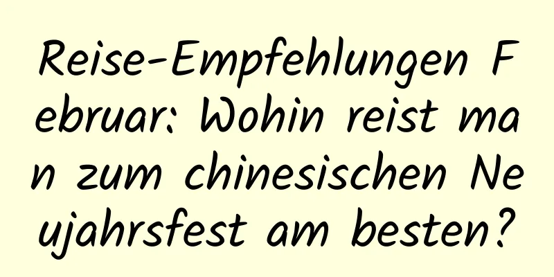 Reise-Empfehlungen Februar: Wohin reist man zum chinesischen Neujahrsfest am besten?