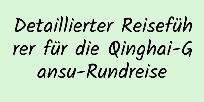 Detaillierter Reiseführer für die Qinghai-Gansu-Rundreise