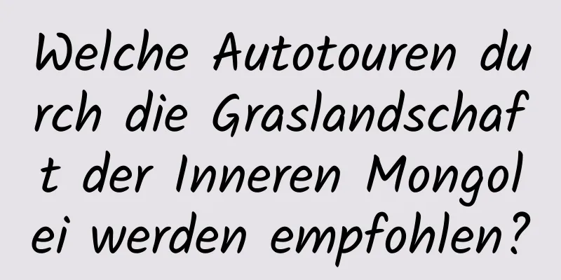 Welche Autotouren durch die Graslandschaft der Inneren Mongolei werden empfohlen?