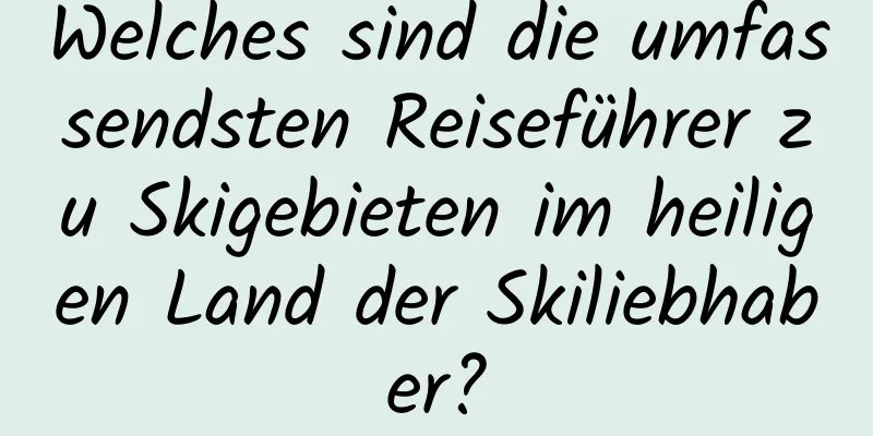 Welches sind die umfassendsten Reiseführer zu Skigebieten im heiligen Land der Skiliebhaber?