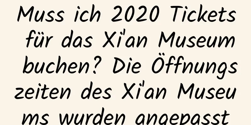 Muss ich 2020 Tickets für das Xi'an Museum buchen? Die Öffnungszeiten des Xi'an Museums wurden angepasst