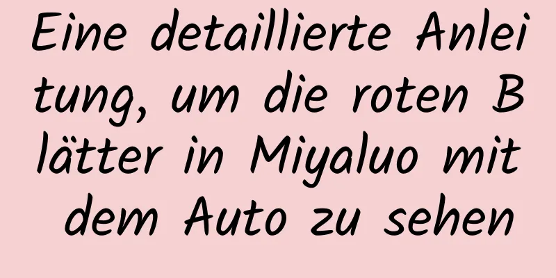 Eine detaillierte Anleitung, um die roten Blätter in Miyaluo mit dem Auto zu sehen