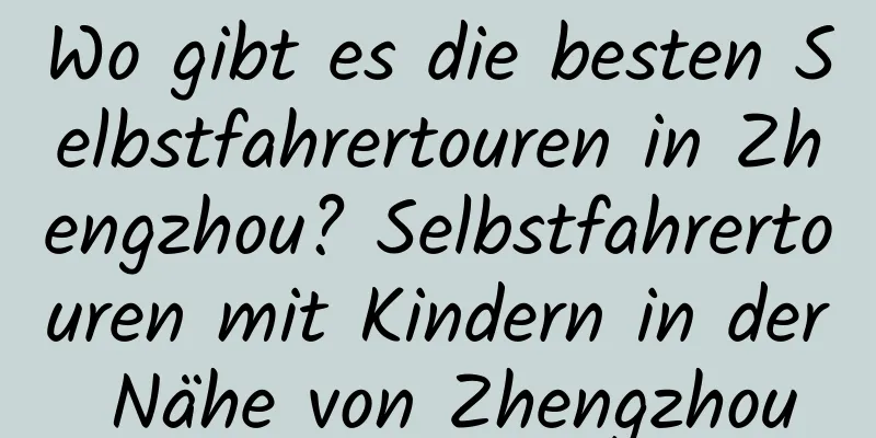 Wo gibt es die besten Selbstfahrertouren in Zhengzhou? Selbstfahrertouren mit Kindern in der Nähe von Zhengzhou