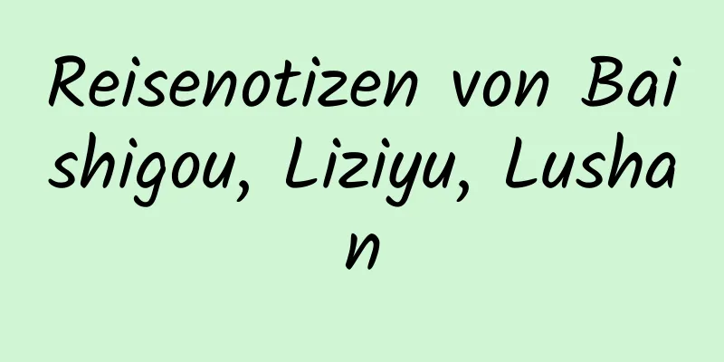 Reisenotizen von Baishigou, Liziyu, Lushan