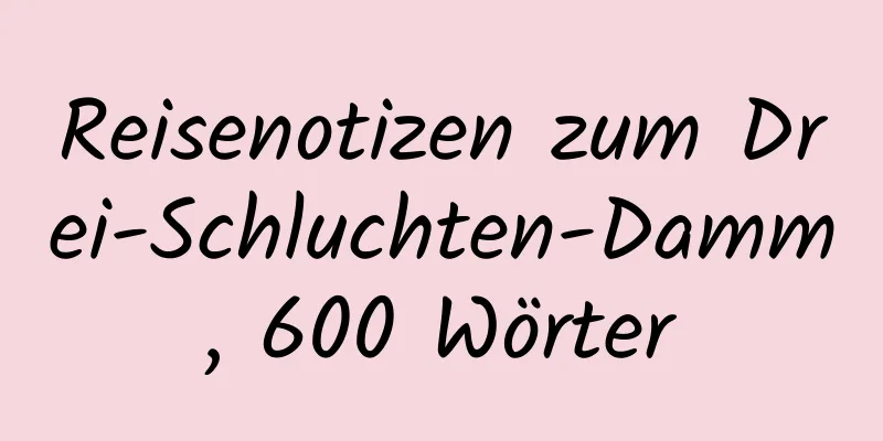 Reisenotizen zum Drei-Schluchten-Damm, 600 Wörter