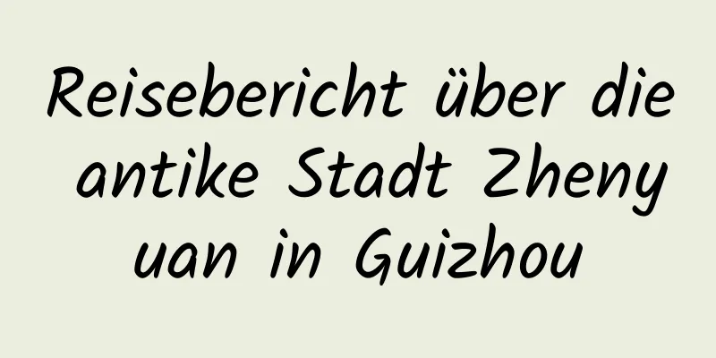 Reisebericht über die antike Stadt Zhenyuan in Guizhou