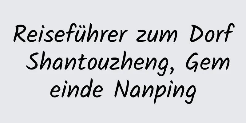 Reiseführer zum Dorf Shantouzheng, Gemeinde Nanping